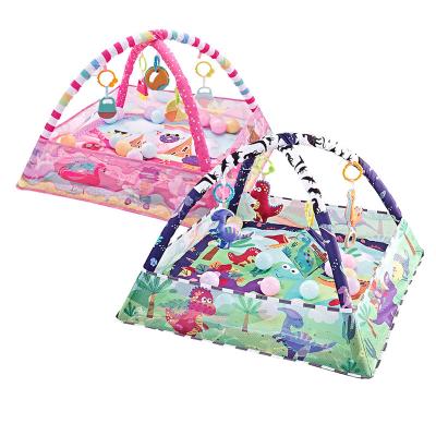 China Foldable Gym Frame Multifunction Educational Fence Toy Cartoon Game Mat Baby Infant Crawling Mat for sale