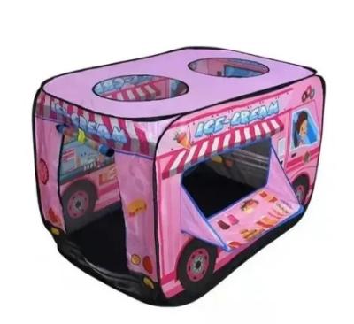 China New Baby Bus Soft Foldable Ice Cream Tent Vending Pop Cart Children Kids Teepee Indoor Play Tent for sale