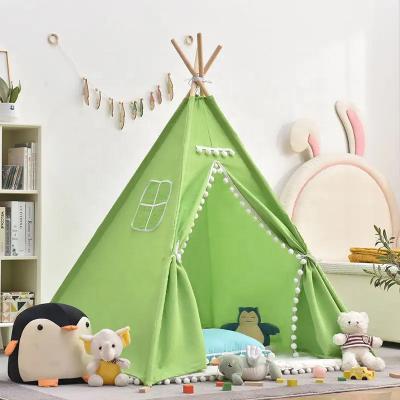 China New Soft Baby Toys Tent Cotton Fabric Kids Indian Teepee Tent Foldable Dotted Indoor Children Play Tent for sale