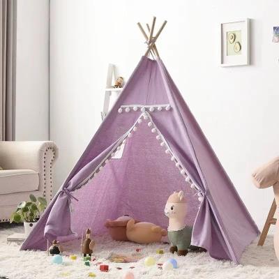 China Soft Baby Easy Fold Dotted Design Big Indian Teepee Tent Cotton Fabric Kids Play Toy Tent With Carry Bag for sale