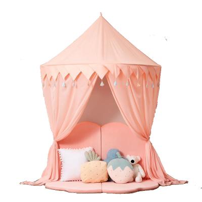 China PORTABLE Pink Bed Canopy Kids Castle Girls Play Tent Mosquito Net Bedding Decoration Bed Curtain for sale