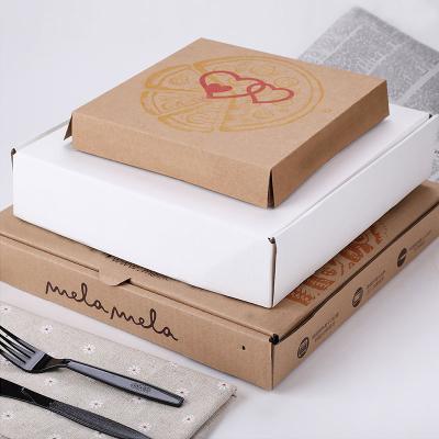 China Custom Biodegradable Cardboard Materials Logo Kraft Paper Pizza Packaging Recycled Compostable Box for sale