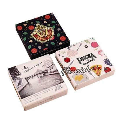 China Cheap custom paper cardboard boxes reused materials pizza box 8 inch 9 inch 10 inch 12 inch pizza boxes for sale