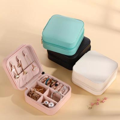 China New Fashion PU Velvet Jewelry Box Ring Packaging Gift Custom Jewelry Leather Box Packaging for sale