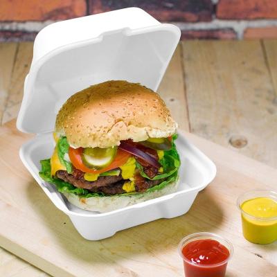 China Recycled Eco Friendly Packaging Materials Clamshell Box Sugarcane Bagasse Sandwich Hamburger Food Compostable Lunch Box for sale