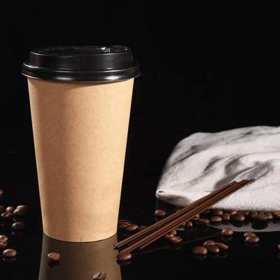 China Biodegradable Insulated PE Coated Hot Disposable Paper Coffee Mug Cup Double Wall for sale