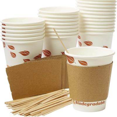 China Biodegradable Ripple Single Wall Custom Double Printed Hot Drinking Disposable Paper Cup 8 10 12 16 20oz for sale