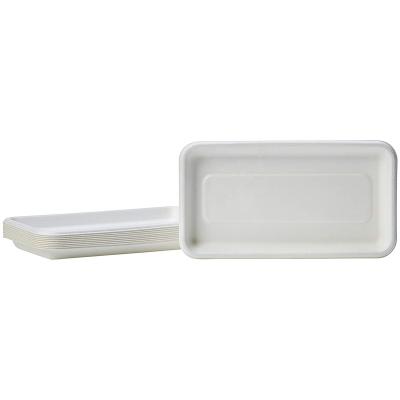 China Disposable Eco Friendly Compostable Food Tray Sugarcane Fiber Bagasse Food Container Biodegradable Dinner Restaurant for sale