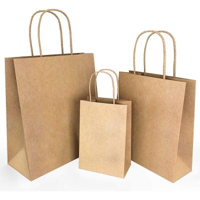 China Recycled Materials Kraft Paper Bags Gift Packaging Paper Bag With Your Own Logo With Handles for sale