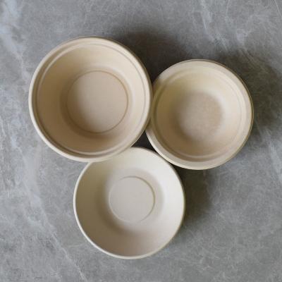 China Disposable Biodegradable Sugar Cane Bagasse Paper Pulp Mold Soup Salad Bowl With Lid for sale