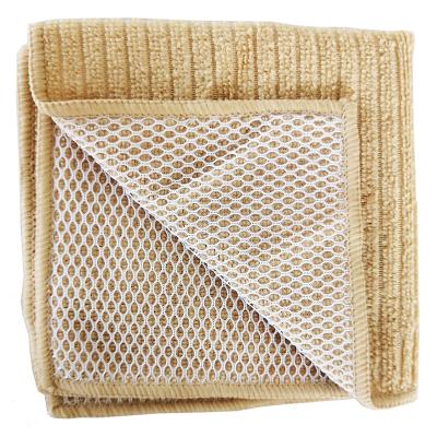 China Best Sustainable Dish Cloth Microfiber Kitchen Cleaning Cloths With Mesh Cloth for sale