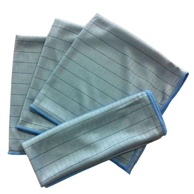 China Sustainable Smooth Soft Rib Weave Window Glass Microfiber Polishing Dust To Remove Clean Cloth for sale