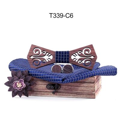 China Shenzhen Factory Wholesale Customized Luxury Wooden Bow Tie Chickenwood Bow Tie for sale