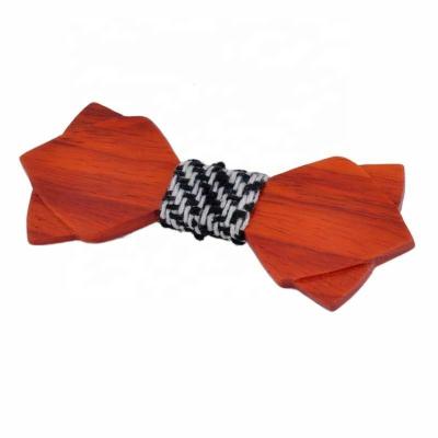 China Business Handmade Formal Wedding Europe Adults Stripe Bow Tie Handkerchief Cufflink Brooch Pin Gift Box Wooden Set for sale