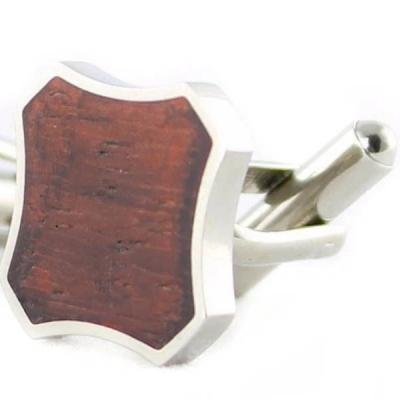 China Cheap Classic Novelty Personalized Single Wood Cufflinks Acrylic Metal Cuff Link Custom Wood Link For Men for sale