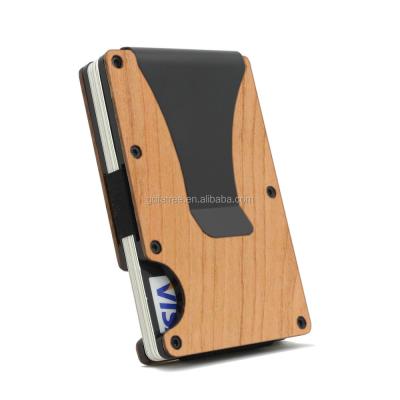 China RFID gdfatree 2020 Promotional Wooden Card Holder Multiple Wallet for sale