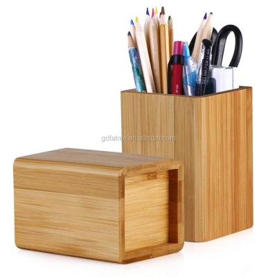 China Eco-friendly wooden pen pot, pen organizer for desk, pen holder for notebook for sale