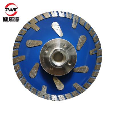 China Diamond Powder +Alloy Steel Turbo Diamond Cutting Wheels On Granite Marble Cutting With Reinforced Flange 115mm 4 1/2