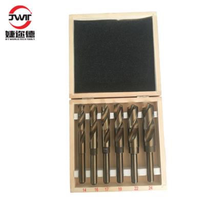 China Metal Drilling 7PCS DIN345 HSS Cobalt M35 Morse Taper Shank Twist Drill Bit Set For Stainless Steel And Metal Drilling Steel With Wooden Box for sale