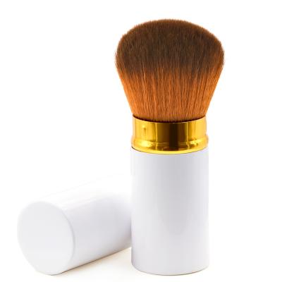 China Private Label Oval Synthetic Retractable Oval Hair Powder White Kabuki Brush for sale