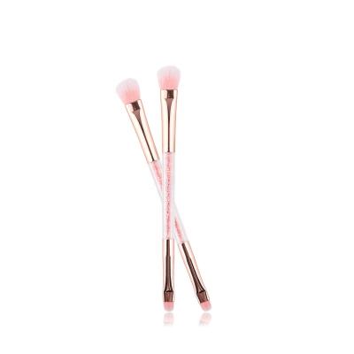 China Crystal Cosmetic Brush Dual Head Eye Shadow Brush Makeup Eyeshadow Palette Brush Pink Smudge Eye Lid Brush for sale