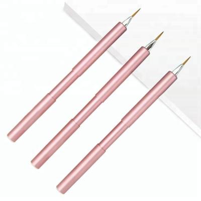 China Angular Blush Wholesale Retractable Cute Pink Eyeliner Makeup Brushes OEM Precise Eyeliner Cosmetic Brush for sale