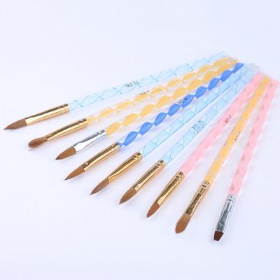 China Nail Art Detail Painting Professional Nail Tools Colored Nylon Custom Acrylic Nail Brush With Cylinder Case for sale