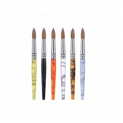 China Nail Art Detail Painting OEM Round 100% Pure Hair Kolinsky Handle Acrylic Nail Art Nails Design Brush for sale