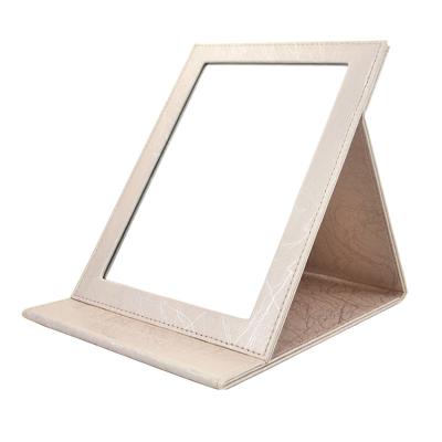 China Cheap custom made foldable PU office desk foldable leather mirror for sale for sale