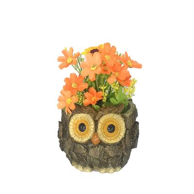 China Animal Owl Resin Plant Artificial Flower Resin Flower Pot Green Indoor Fleshy Flower Pot for sale