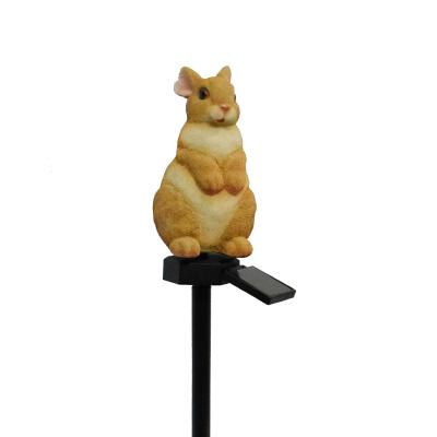 China Europe Rabbits Statue Garden Wood Solar Illumination Solar Lighthouse for sale