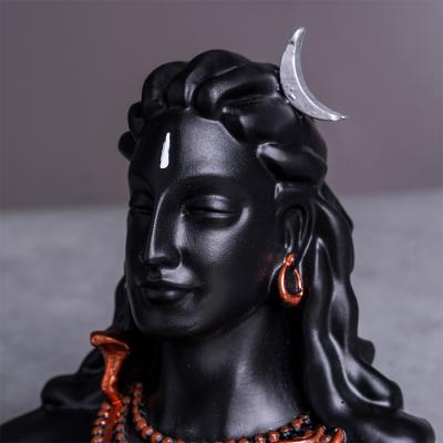 China Large Shiva Statue Incense Backflow Adiyogi Indian Brass Hindu God for sale