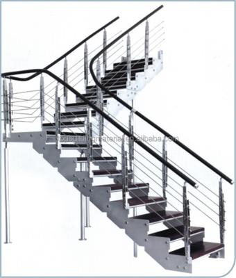 China Residential / Commercial Modern Interior Stairs Design Customized L Shape Stainless Steel Staircase for sale