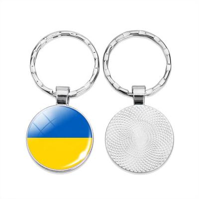 China Russia Belarus Estonia Latvia Lithuania Moldova Ukraine Eastern Europe Country Flag Metal Key Chain Key Ring Chain Dome Glass Pendant for sale