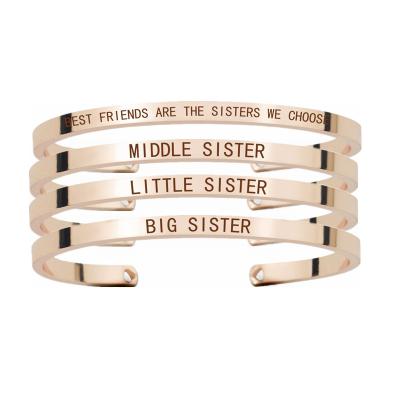 China Fashion Creative Friendship Bracelets Small Medium Big Sister Bangle Sisters Jewelry Birthday Gift Graduation Gift For Best Friends for sale