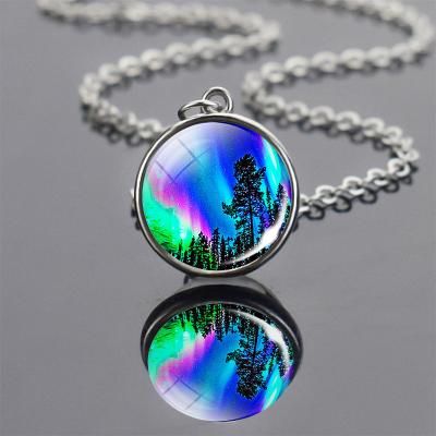 China Aurora Crystal Necklace Silver Plated Northern CLASSIC lights cheap glass ball pendant wholesale jewelry for sale