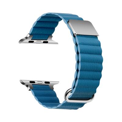 China Leather Buckle Strap For Apple iwatch7654321 Magnetic Band Replacement Magnet Leather Strap For iwatch 44mm 45mm 41mm 38/42mm for sale