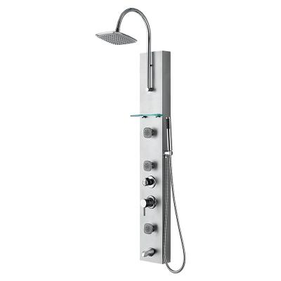 China Metered Silver Painted Faucets Rainfall Shower Panel PVC Smart Shower With Jets for sale