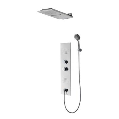 China Without Sliding Bar Bathroom LED Shower Panel Stainless Steel With Radio for sale