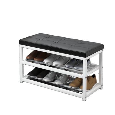 China Wholesale Durable Living Room Bedroom Household Metal Shoe Rack Stool for sale