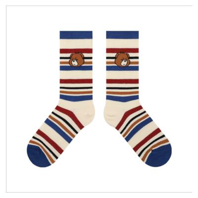 China Cotton Cub Bear Socks Cartoon Cute Ladies Socks Men's Striped Socks for sale