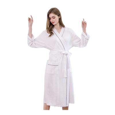 China 2011 Whosale Sale Cotton Wffle Bathrobe Womens Warm Breathable Solid Breathable Robes Full Autumn Plus Size Sleep Wear Sleeves For Women for sale