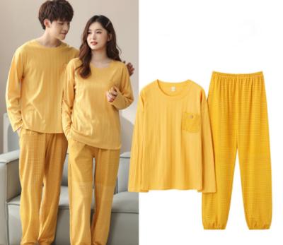 China 2022 Wholesale Cheap Breathable Women and Men Valentine's Day Pajamas Cotton Couples Lounge Wear Sleepwear Same Women's Pajamas for sale