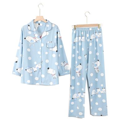 China QUICK DRY Custom Stylish Cartoon Cute Fashion Cotton Pajamas Suits Long Sleeve&Trousers Pajamas for sale