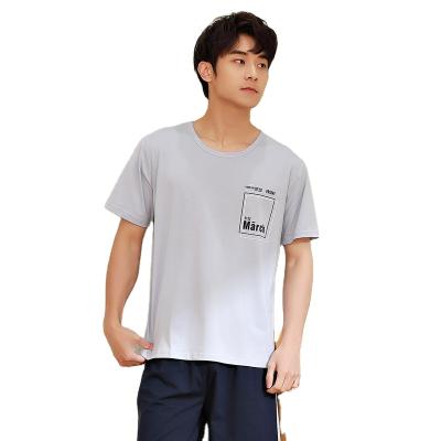 China New Arrival QUICK DRY Mens Pajama Set Cotton/Polyester Loungewear Sleepwear Sets Short Sleeve Top and Pants Mens Pajamas for sale