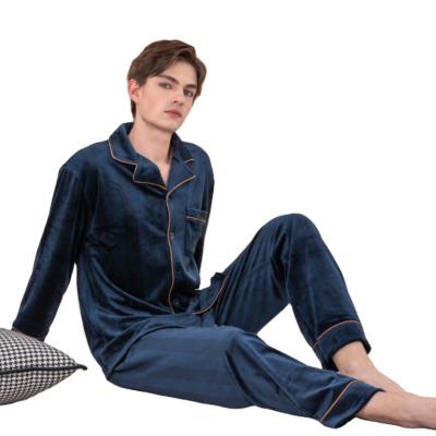 China 2021 Winter Men's Velvet Island Cool High Quality Turndown Soft Sleepwear Men's QUICK DRY Pajamas Men for sale