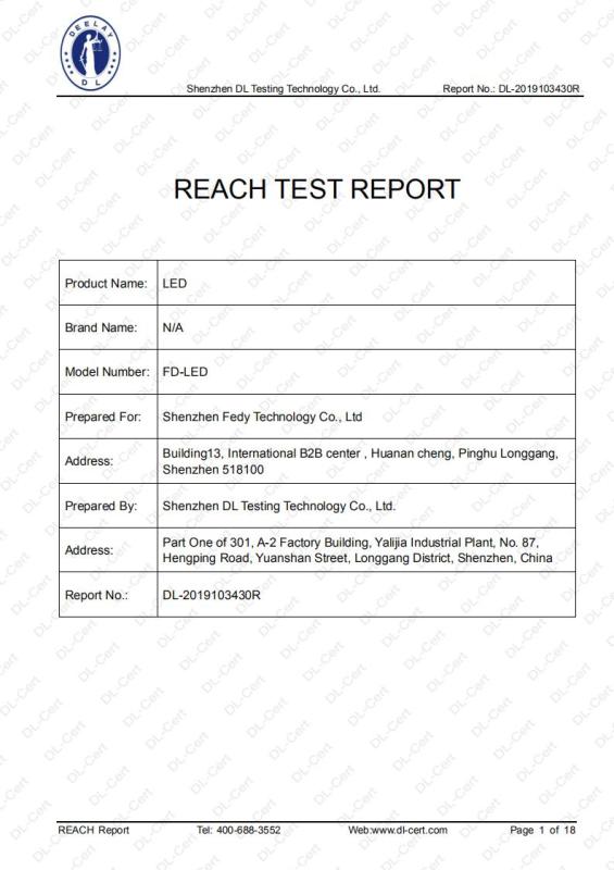 REACH - Shenzhen Fedy Technology Co., Ltd.