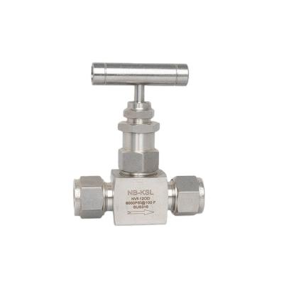 China Commercial Kitchen Straight Needle Valve With Double Ferrule Screwed Hood Ferrule Tube Ends Tube Fitting Swagelok Type 6000 PSI In OD for sale