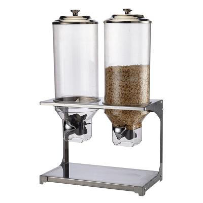 China Stand Up Cereal In Hotels Customized Stainless Steel Double Head Hotel Dispenser Cereal Machine for sale