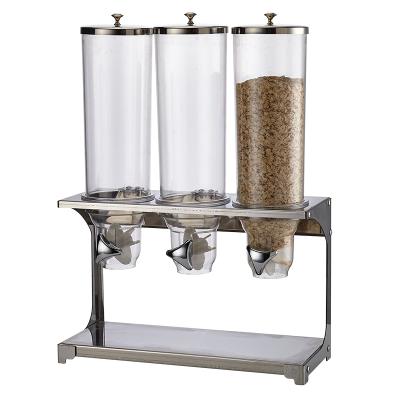 China Stand Up Cereal In Cheap Wholesale Price Hotel Three Boxes Cereal Serving Machine Dispenser Stainless Steel Oatmeal for sale